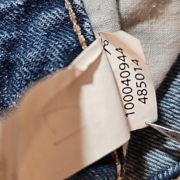 Garage Festival Short With Side Stripe Denim Blue Jean Cutoffs Raw Hem Dark 3 - Picture 9 of 13